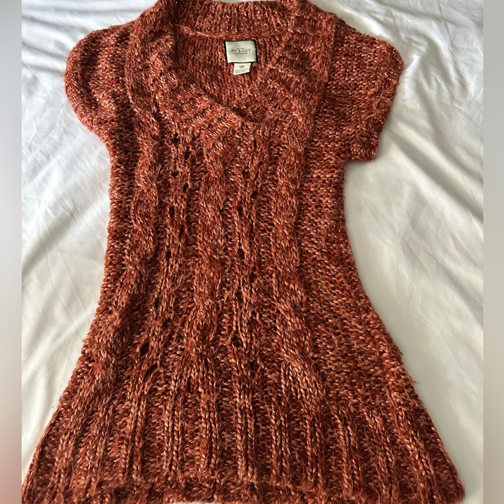 At Last Rust V-Neck Sweater